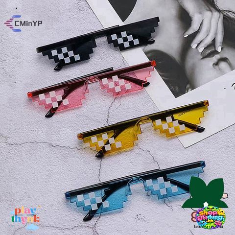 Kính Râm Pixel Retro Thời Trang Trung Tính - Thiết Kế Khảm Độc Đáo Cho Nam Nữ, Bảo Vệ Mắt Tốt Nhất