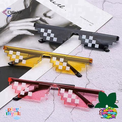 Kính Râm Pixel Retro Thời Trang Trung Tính - Thiết Kế Khảm Độc Đáo Cho Nam Nữ, Bảo Vệ Mắt Tốt Nhất