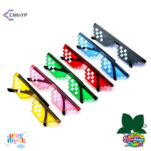 Kính Râm Pixel Retro Thời Trang Trung Tính - Thiết Kế Khảm Độc Đáo Cho Nam Nữ, Bảo Vệ Mắt Tốt Nhất