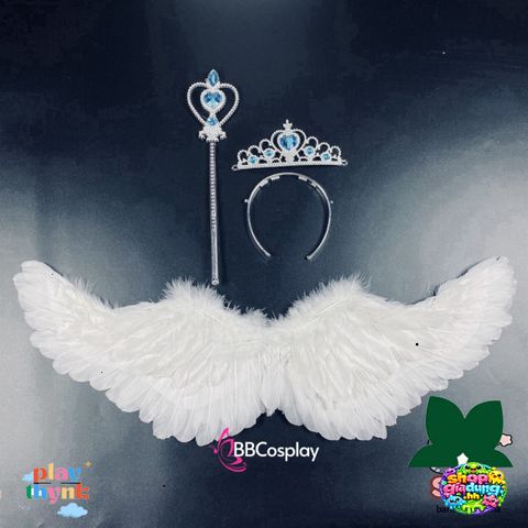 Cánh Thiên Thần Lông Ngỗng Trắng Cao Cấp BBCOSPLAY Cho Trẻ Em - Phụ Kiện Hóa Trang Đáng Yêu, Nhiều Kích Cỡ 60-110cm