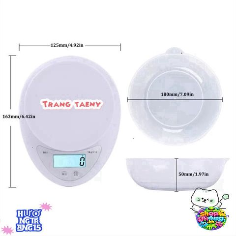 Cân Điện Tử B05 Mini - Cân Sức Khỏe Chính Xác Từ 1g Đến 5kg, Tiện Dụng Cho Làm Bánh và Kiểm Soát Cân Nặng