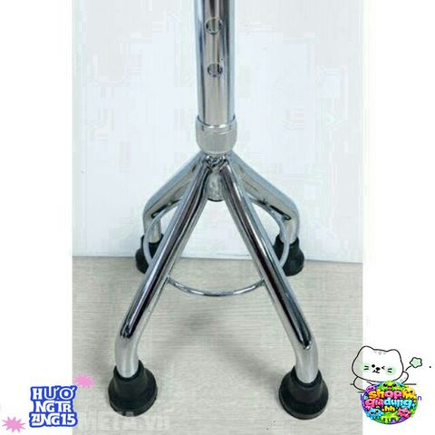Gậy Chống 3 Chân Inox Cao Cấp - Thiết Bị Hỗ Trợ Người Già, Điều Chỉnh Chiều Cao, An Toàn và Bền Bỉ