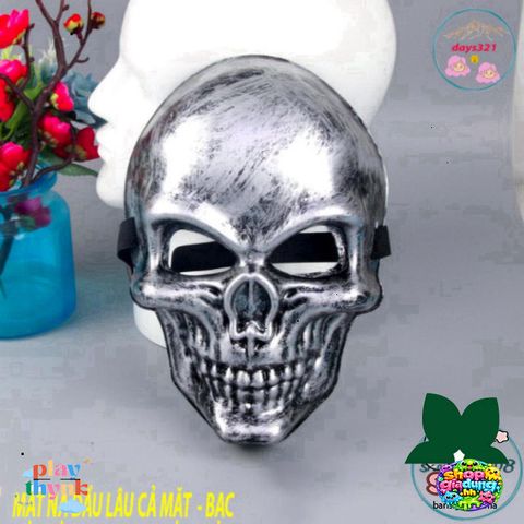 Mặt Nạ Đầu Lâu Màu Bạc - Phụ Kiện Halloween & Tết Trung Thu Độc Đáo, Cá Tính, Thể Hiện Phong Cách Mới Lạ