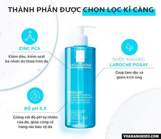 Sữa Rửa Mặt Gel La Roche-Posay Effaclar 400ml - Dành Cho Da Dầu Nhạy Cảm, Làm Sạch Sâu, Ngăn Ngừa Mụn, Chính Hãng Pháp