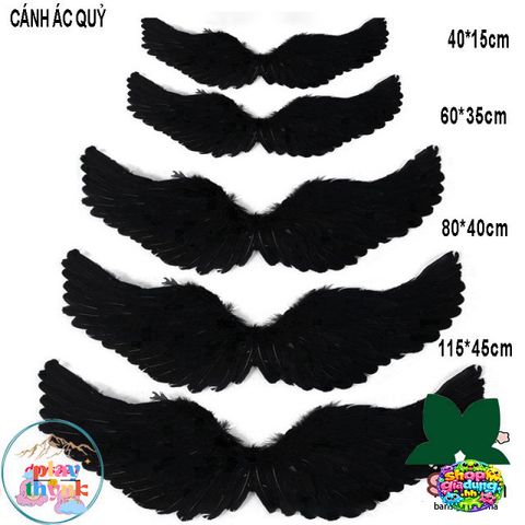 Cánh Thiên Thần Đen Trắng Cosplay - Phụ Kiện Hóa Trang Ác Quỷ Độc Đáo Cho Người Lớn Trẻ Em, Chất Liệu Lông Giả