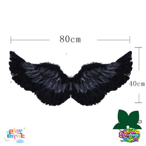 Cánh Thiên Thần Đen Trắng Cosplay - Phụ Kiện Hóa Trang Ác Quỷ Độc Đáo Cho Người Lớn Trẻ Em, Chất Liệu Lông Giả