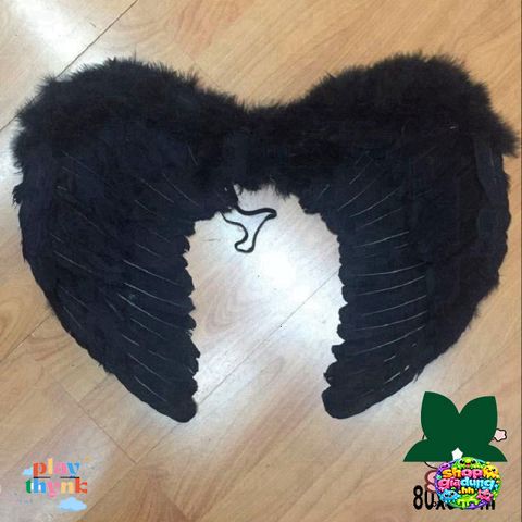 Cánh Thiên Thần Đen Trắng Cosplay - Phụ Kiện Hóa Trang Ác Quỷ Độc Đáo Cho Người Lớn Trẻ Em, Chất Liệu Lông Giả