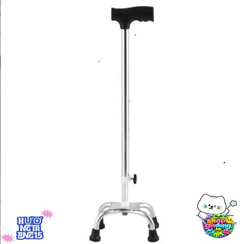 Gậy Chống 4 Chân Cao Cấp cho Người Già - Dụng Cụ Hỗ Trợ Đi Lại An Toàn và Tiện Lợi - Chất Liệu Inox Bền Bỉ