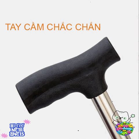 Gậy Chống 4 Chân Cao Cấp cho Người Già - Dụng Cụ Hỗ Trợ Đi Lại An Toàn và Tiện Lợi - Chất Liệu Inox Bền Bỉ