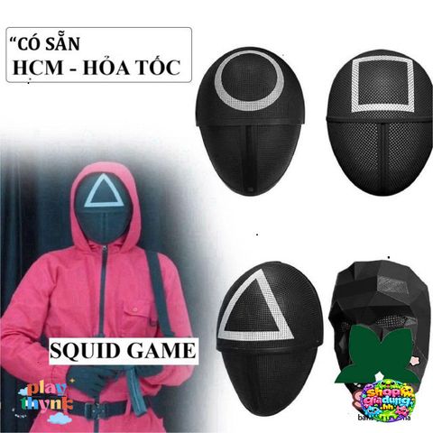 Mặt Nạ Cosplay Squid Game - Đạo Cụ Halloween Hình Tròn, Tam Giác, Hình Vuông - Phụ Kiện Thời Trang Chất Lượng Cao