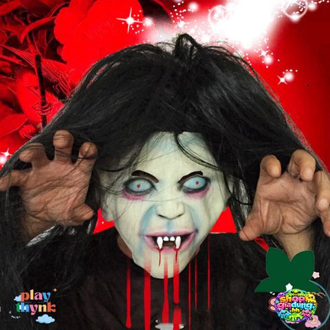 Mặt nạ Halloween Sadako Bí ẩn - Khẩu trang latex ma quái cho TikTok, sự kiện hóa trang, chụp ảnh thú vị