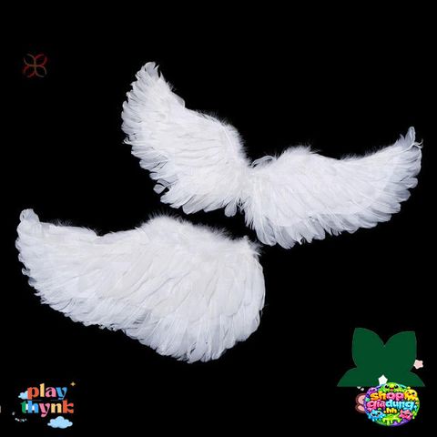 Cánh Thiên Thần Trắng Tinh Khôi Cho Trẻ Em - Đồ Hóa Trang Dịp Giáng Sinh, Lễ Hội, Dây Đeo Đàn Hồi Size Nhỏ Đến Lớn