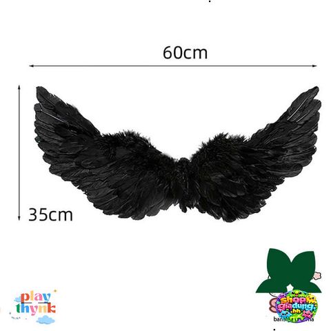 Đầm Cánh Đen Maleficent Cosplay Bé Gái với Cánh Thiên Thần và Cài Tóc Sừng - Trang Phục Đặc Biệt Cho Bé Yêu