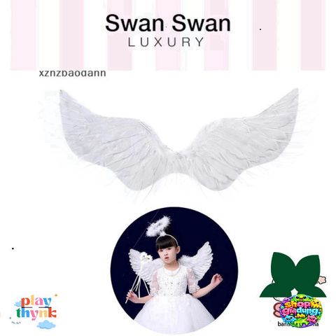 Cánh Thiên Thần Trắng Dành Cho Trẻ Em - Áo Dây Đeo Bền Cho Tiệc Giáng Sinh, Halloween, Hóa Trang, Đạo Cụ, Nhẹ Và Thoải Mái