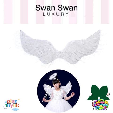 Cánh Thiên Thần Trắng Dành Cho Trẻ Em - Áo Dây Đeo Bền Cho Tiệc Giáng Sinh, Halloween, Hóa Trang, Đạo Cụ, Nhẹ Và Thoải Mái