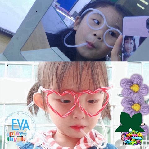Ống Hút Mắt Kính Gọng Tim Cute Độc Đáo M1429 - Thú Vị Cho Trẻ Em và Tiệc Tùng, Chất Liệu An Toàn, Màu Sắc Ngẫu Nhiên