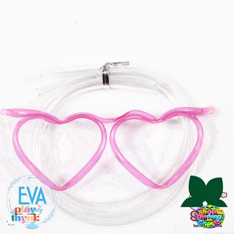 Ống Hút Mắt Kính Gọng Tim Cute Độc Đáo M1429 - Thú Vị Cho Trẻ Em và Tiệc Tùng, Chất Liệu An Toàn, Màu Sắc Ngẫu Nhiên