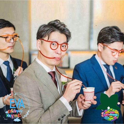 Ống Hút Mắt Kính Gọng Tim Cute Độc Đáo M1429 - Thú Vị Cho Trẻ Em và Tiệc Tùng, Chất Liệu An Toàn, Màu Sắc Ngẫu Nhiên