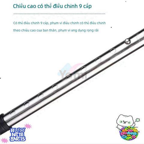 Gậy Chống Trượt Bốn Chân Điều Chỉnh 65-90 cm - Hỗ Trợ Đi Lại Cho Người Già, An Toàn Và Dễ Sử Dụng