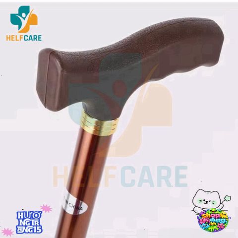 Gậy chống chân HelpCare 1 chân - Gậy batoong điều chỉnh chiều cao hỗ trợ đi lại cho người già, nhẹ bền, chống trượt