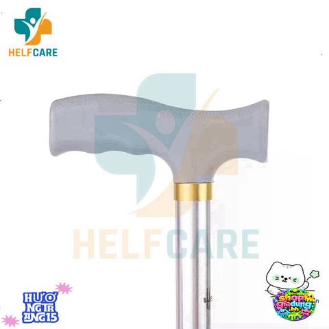 Gậy chống chân HelpCare 1 chân - Gậy batoong điều chỉnh chiều cao hỗ trợ đi lại cho người già, nhẹ bền, chống trượt