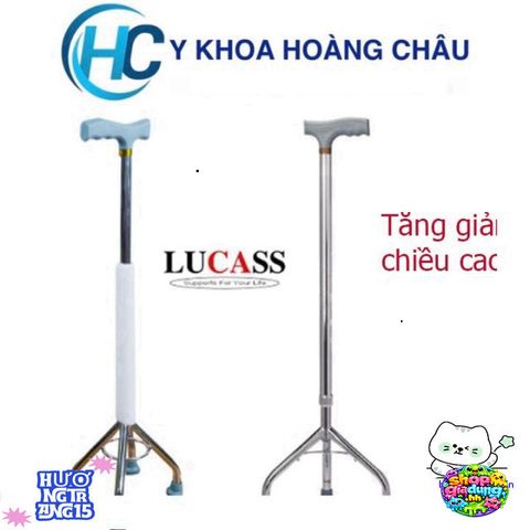Gậy Tập Đi 4 Chân Lucass B932 Chính Hãng - Hỗ Trợ Người Già, Người Ốm, Điều Chỉnh Chiều Cao, An Toàn & Dễ Sử Dụng