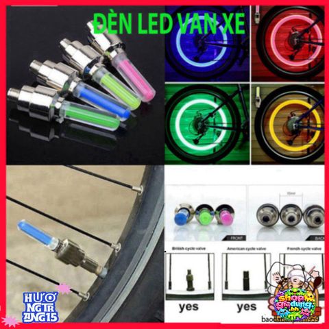 Bộ 2 Đèn LED Gắn Van Bánh Xe Cho Ô Tô, Xe Máy, Xe Đạp - Phát Sáng Độc Đáo, An Toàn Khi Di Chuyển Về Đêm