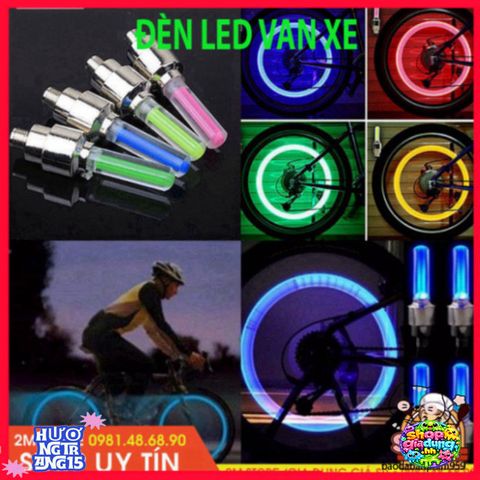 Bộ 2 Đèn LED Gắn Van Bánh Xe Cho Ô Tô, Xe Máy, Xe Đạp - Phát Sáng Độc Đáo, An Toàn Khi Di Chuyển Về Đêm