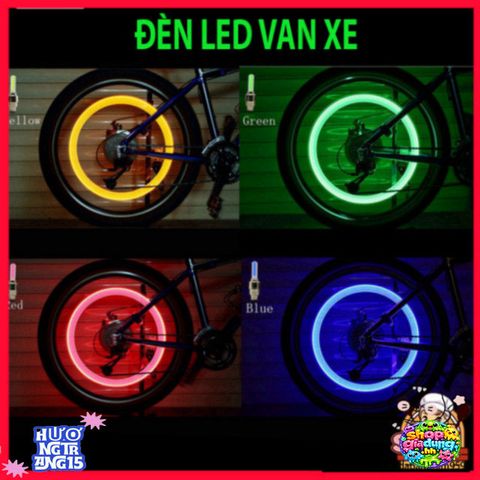 Bộ 2 Đèn LED Gắn Van Bánh Xe Cho Ô Tô, Xe Máy, Xe Đạp - Phát Sáng Độc Đáo, An Toàn Khi Di Chuyển Về Đêm