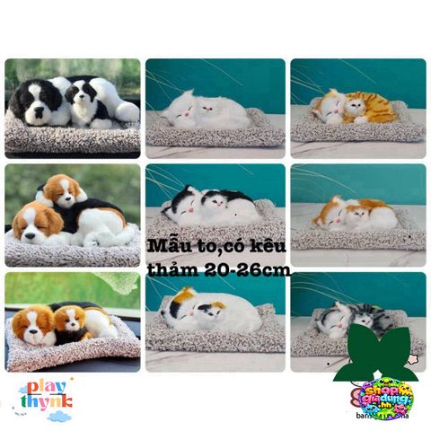 Thú Bông Khử Mùi Ô Tô Chó Mèo Thông Minh - Trang Trí Xe Hơi Đáng Yêu, Âm Thanh Mô Phỏng Vui Nhộn, Quà Tặng Độc Đáo
