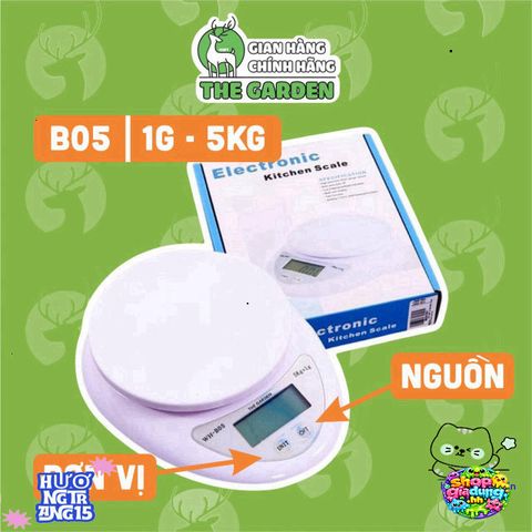 Cân Điện Tử THE GARDEN TG-07 - Cân Tiểu Ly Chính Xác 1g-5kg với Màn Hình LED và Tính Năng TIMER - Thiết Kế Sang Trọng cho Nhà Bếp