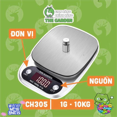 Cân Điện Tử THE GARDEN TG-07 - Cân Tiểu Ly Chính Xác 1g-5kg với Màn Hình LED và Tính Năng TIMER - Thiết Kế Sang Trọng cho Nhà Bếp
