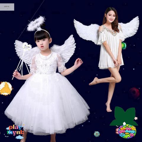 Cánh Lông Vũ Trắng Cho Bé - Phụ Kiện Thiên Thần Dễ Thương Cho Tiệc Halloween, Lễ Hội Hóa Trang và Đám Cưới