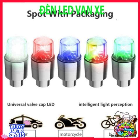 Đèn LED Nhiều Màu Cho Van Xe Đạp & Xe Máy - Phát Sáng Tự Động, Thiết Kế Chống Nước, Trang Trí Phong Cách Cá Nhân