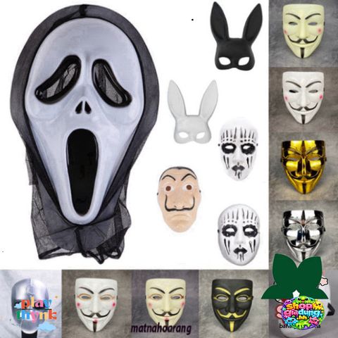 Mặt Nạ Hacker V For Vendetta - Phụ Kiện Halloween Cosplay Chất Liệu PVC Cho Người Lớn Và Trẻ Em