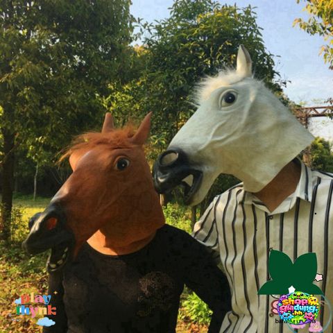 Mặt Nạ Ngựa Trắng Halloween - Phụ Kiện Cosplay Mô Phỏng Ngựa Hoang, Latex Đeo Thoải Mái, Đạo Cụ Hóa Trang Tiệc Lễ Hội