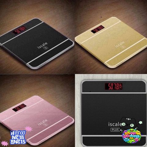Cân Sức Khỏe Thông Minh Thiết Kế Giống Iphone, Độ Chính Xác Cao, Mặt Kính Cường Lực, Tải Trọng Tối Đa 180kg, Màu Hồng, Đen