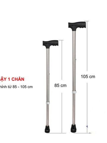 Gậy Di Chuyển Inox 3 Chân & 4 Chân Cho Người Già Chắc Chắn - Điều Chỉnh Chiều Cao, Chống Trơn Trượt, Sử Dụng Nhựa ABS