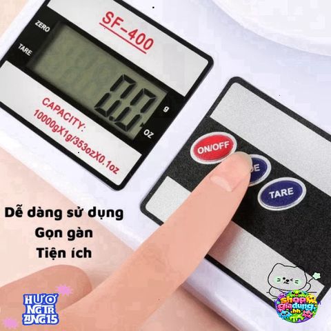 Cân Điện Tử SF-400 10kg - Cân Tiểu Ly Chính Xác 1 Gram Với Màn Hình LCD - Hỗ Trợ Đo Lường Thực Phẩm Cho Gia Đình