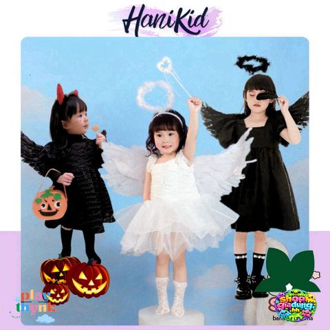 Đôi Cánh Thiên Thần Lông Vũ - Phụ Kiện Hóa Trang Công Chúa, Halloween, Tết Trung Thu Cho Bé - Set 3 Món Độc Đáo