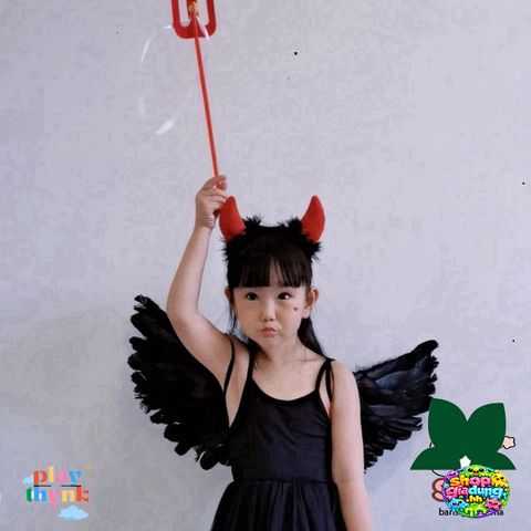 Đôi Cánh Thiên Thần Lông Vũ - Phụ Kiện Hóa Trang Công Chúa, Halloween, Tết Trung Thu Cho Bé - Set 3 Món Độc Đáo