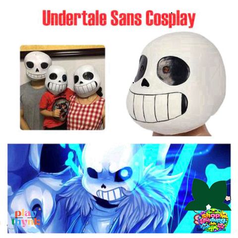 Khẩu Trang Mặt Nạ Sans Game Undertale - Đạo Cụ Halloween Độc Đáo Cho Gamer, Chất Liệu Latex Thoải Mái