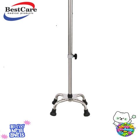 Gậy Chống 4 Chân Điều Chỉnh Chiều Cao 80-98cm Inox Dành Cho Người Già - Bền Bỉ Chắc Chắn Hỗ Trợ Đi Lại