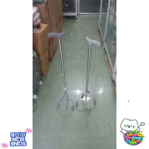 Gậy Tập Đi Chân Inox 3 Chân - Gậy Chống Vững Chãi Dành Cho Người Già và Người Khuyết Tật - Chất Liệu Bền Bỉ, Điều Chỉnh Chiều Cao