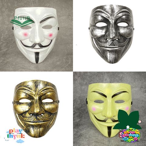 Mặt Nạ Bí Ẩn Vendetta - Phụ Kiện Cosplay Halloween Cho Người Lớn & Trẻ Em - Đồ Hóa Trang Cuộc Chiến Hacker