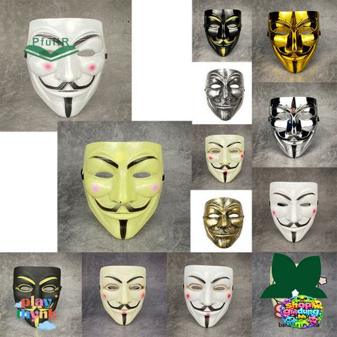 Mặt Nạ Bí Ẩn Vendetta - Phụ Kiện Cosplay Halloween Cho Người Lớn & Trẻ Em - Đồ Hóa Trang Cuộc Chiến Hacker