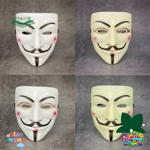 Mặt Nạ Bí Ẩn Vendetta - Phụ Kiện Cosplay Halloween Cho Người Lớn & Trẻ Em - Đồ Hóa Trang Cuộc Chiến Hacker