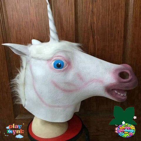 Mặt Nạ Hóa Trang Ngựa 1 Sừng Cao Cấp - Đạo Cụ Halloween Chất Liệu Latex Thoải Mái, Phù Hợp Quay Video TikTok, Trang Trí Lễ Hội