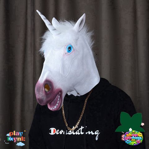 Mặt Nạ Hóa Trang Ngựa 1 Sừng Cao Cấp - Đạo Cụ Halloween Chất Liệu Latex Thoải Mái, Phù Hợp Quay Video TikTok, Trang Trí Lễ Hội