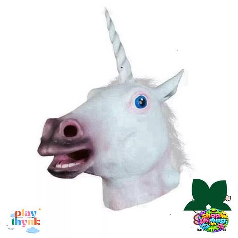 Mặt Nạ Hóa Trang Ngựa 1 Sừng Cao Cấp - Đạo Cụ Halloween Chất Liệu Latex Thoải Mái, Phù Hợp Quay Video TikTok, Trang Trí Lễ Hội